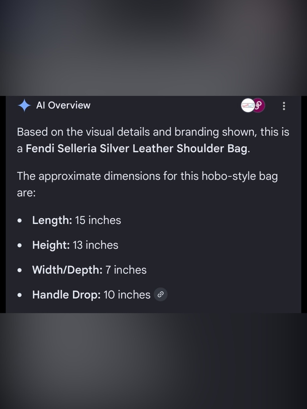 Fendi Metallic Silver Leather Hobo - Picture 3 of 16